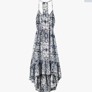 Brooke Reidt for Element Bali High  Low Boho Draped Flowy Breezy Ruffles Dress